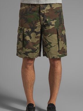 Obey Men's Woodland Camo Cargo Shorts - Green/Brown